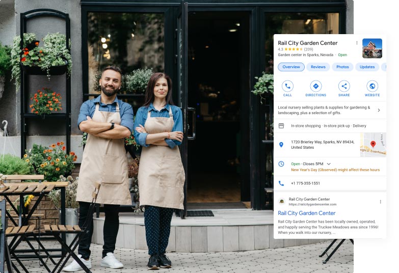 Photo of a Couple running their flower shop